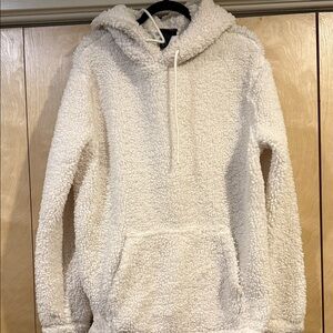H&M Cream Sherpa Hoodie Sweater
